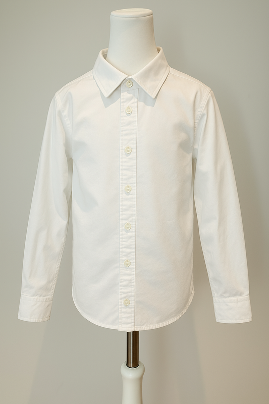 White cotton long sleeved shirt