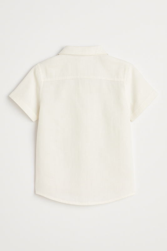 White cotton shirt short sleeved shirt