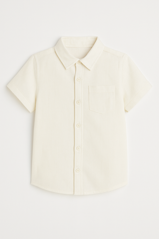White cotton shirt short sleeved shirt